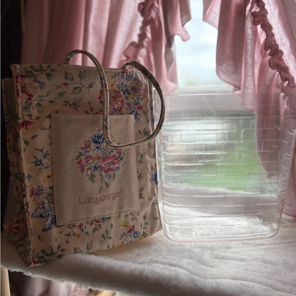 Longaberger Fabric Tote with Plastic Insert
